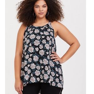 Torrid Floral Halter Tunic Tank Blouse Size 1
